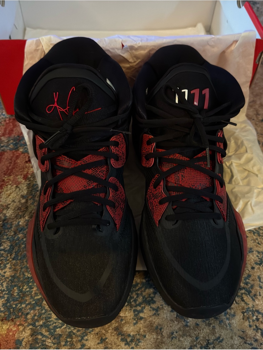 Black & Red Nike Kyrie Infinity size 13